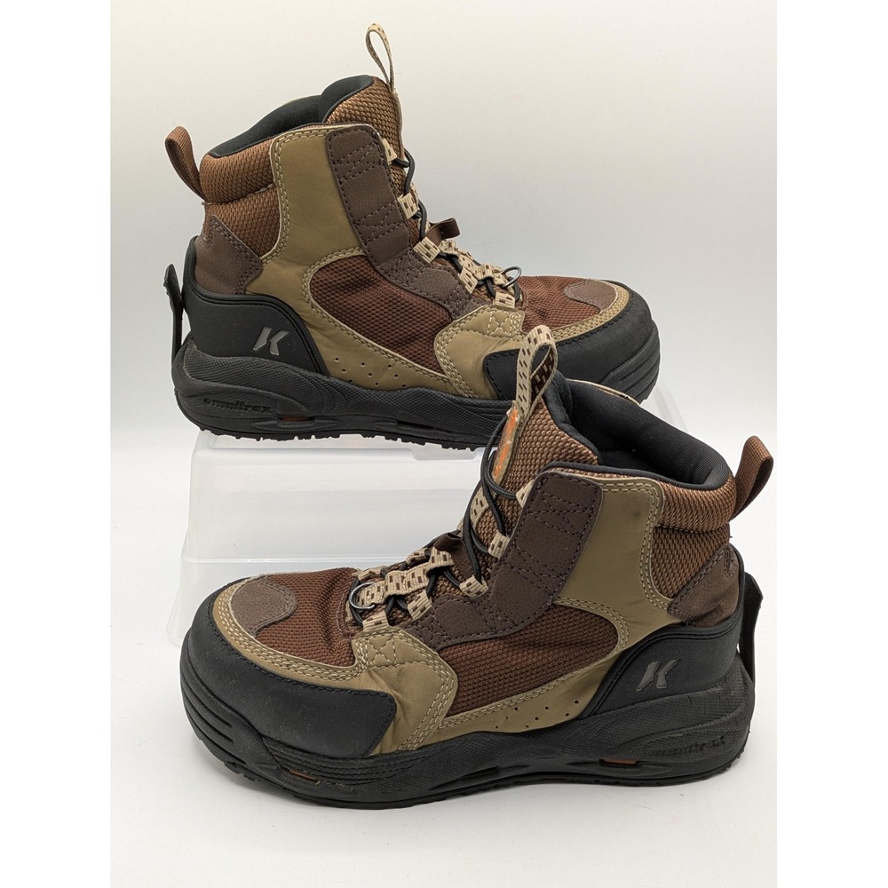 Korkers Redside Wading Boots Mens 8 Brown Fishing Kling-On Soles FB-3310
